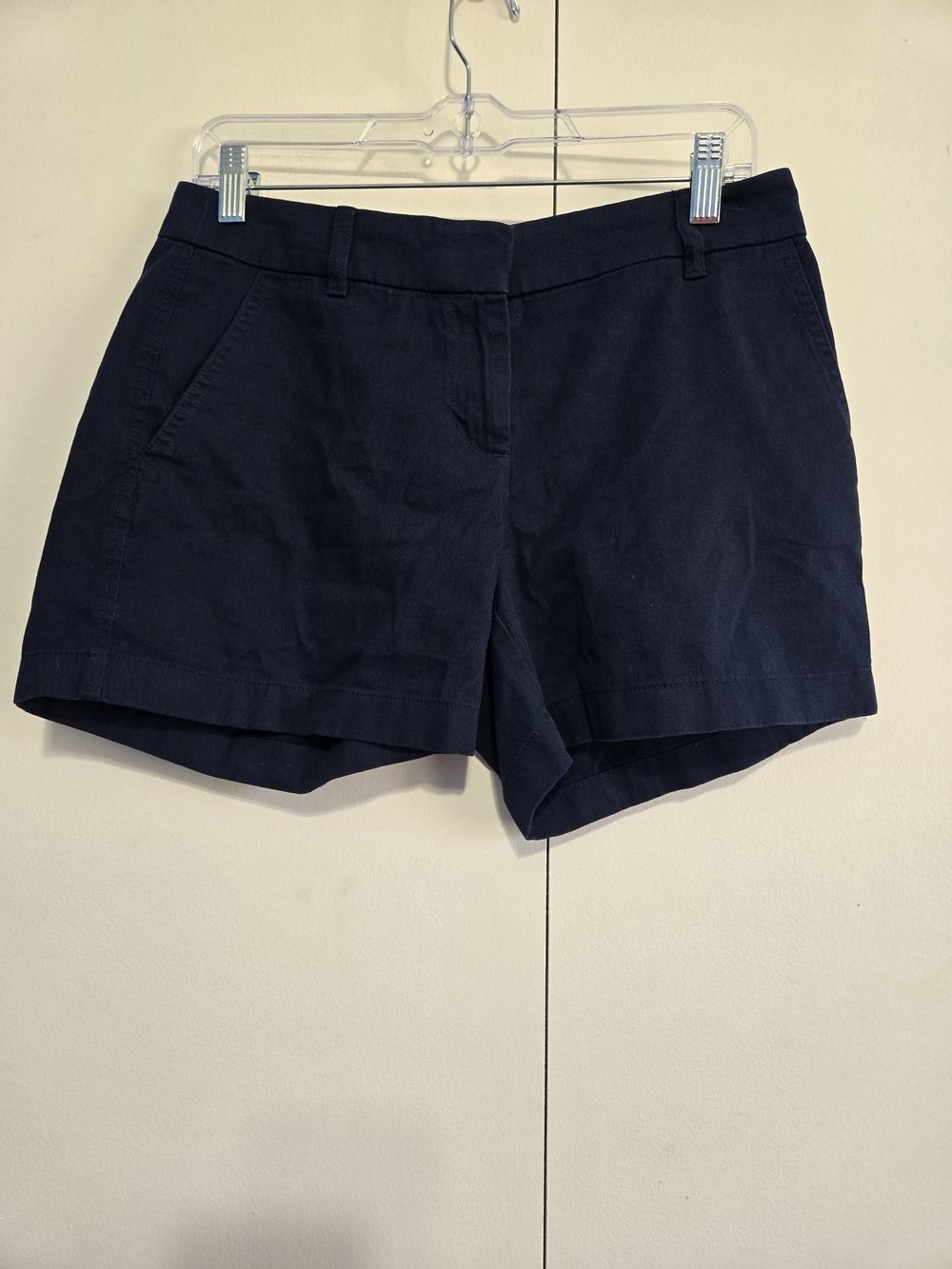 J.Crew Navy‎ Chino Shorts Women Size 4 Classic Flat Front Casual Summer